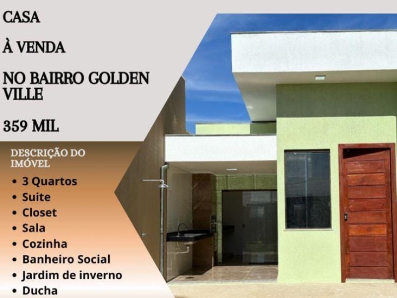 Linda Casa no Bairro Golden Ville