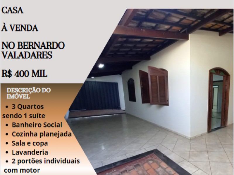 Excelente casa á venda no Bernardo Valadares!