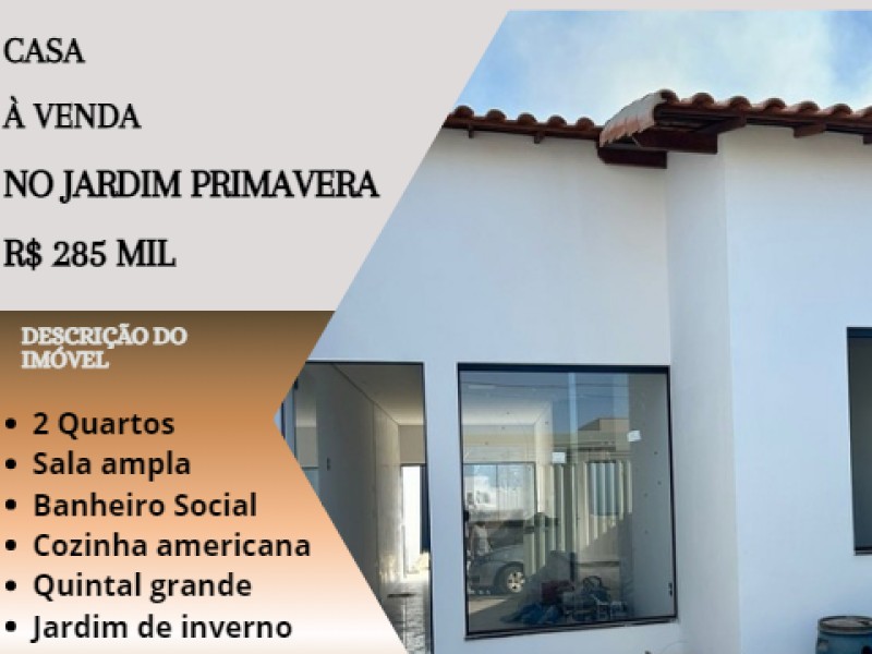 Linda casa á venda no Jardim Primavera!