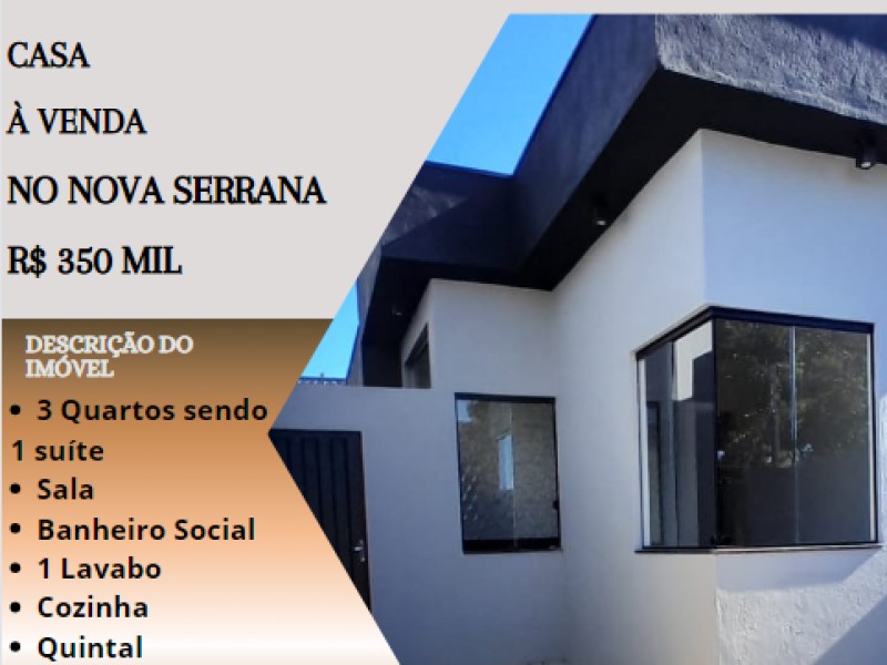 Linda casa á venda no Nova Serrana!