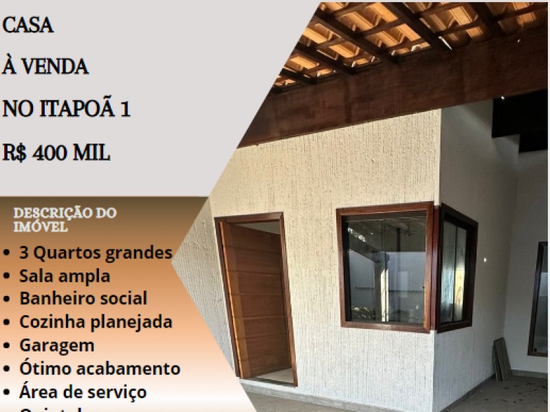 Belíssima casa á venda no Itapoã 1 !