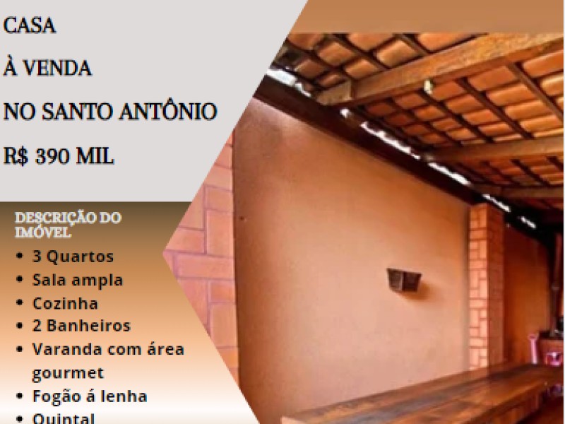 Linda casa á venda no bairro Santo Antônio!