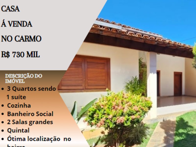Linda casa á venda no Carmo!