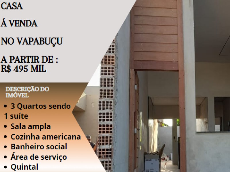 Excelente casa á venda no Vapabuçu!