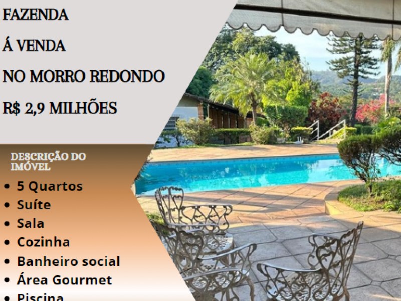 Belíssima Fazenda á vendo no Morro Redondo!