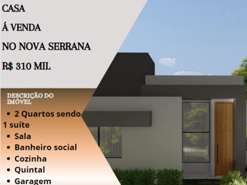 Linda casa á venda no Nova Serrana!