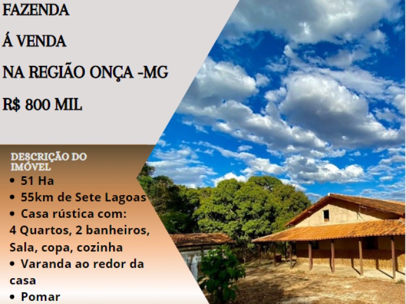Linda Fazenda á venda na região Onça!