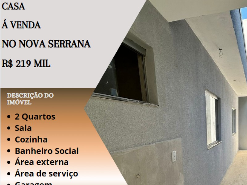 Linda casa á venda no Nova Serrana!