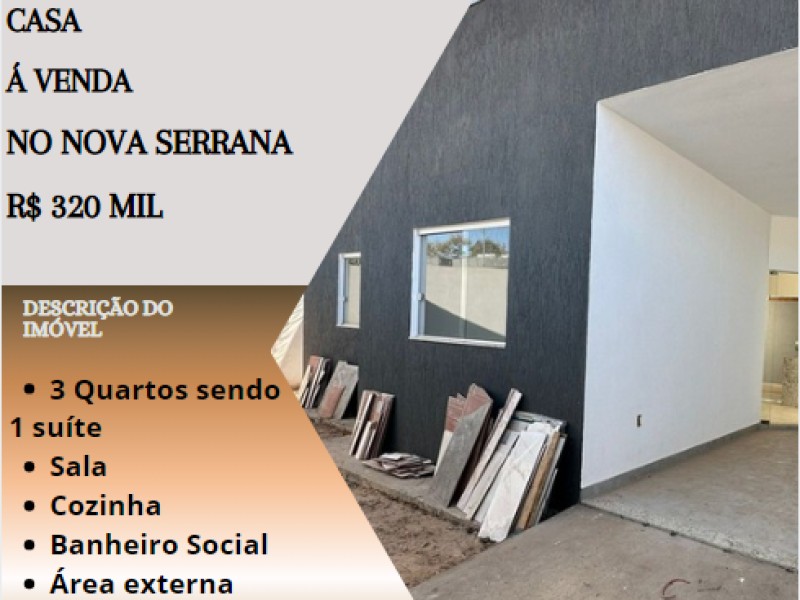 Linda casa á venda no Nova Serrana!