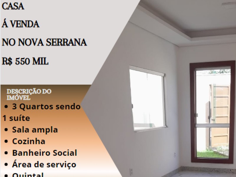 Excelente casa á venda no Nova Serrana!