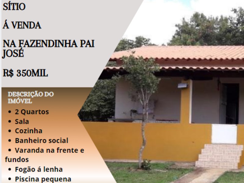Excelente sítio a venda na Fazendinha Pai José!
