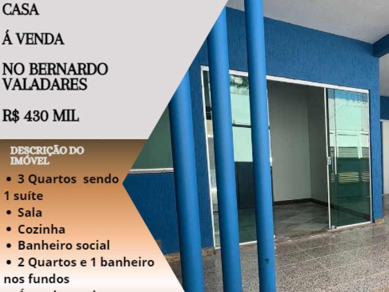 Linda casa á venda no Bernardo Valadares