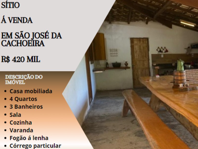 Lindo sítio á venda em São José da Cachoeira!