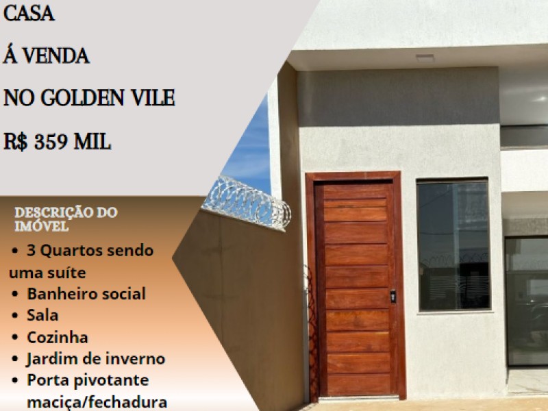 Linda casa á venda no bairro Golden Vile!