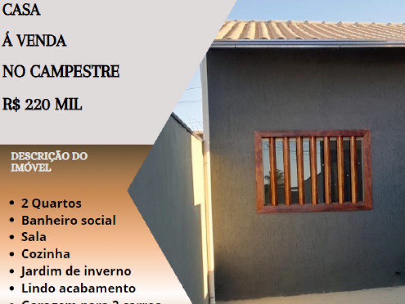 Linda casa á venda no Campestre!