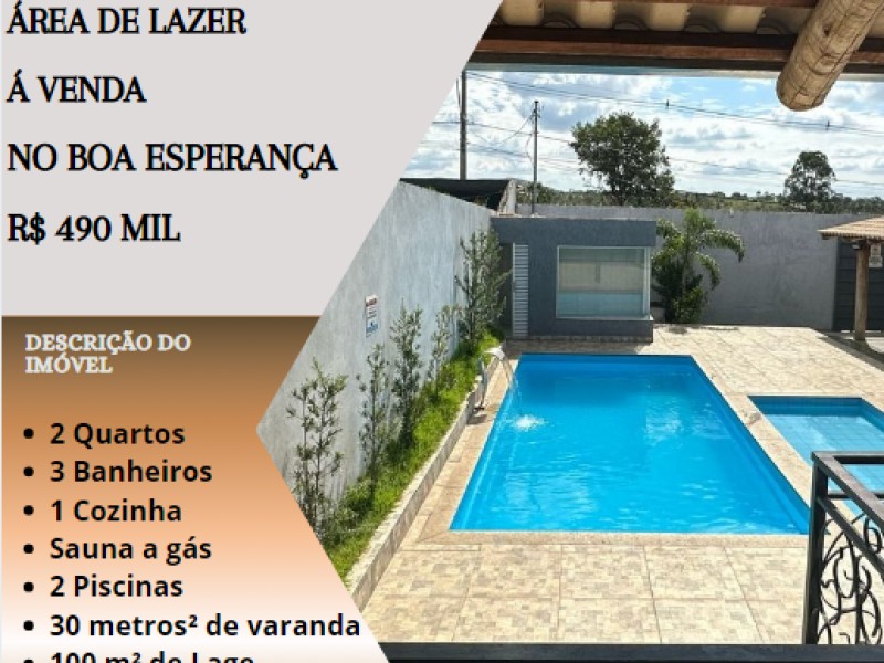Ótima área de lazer á venda no Boa Esperança!