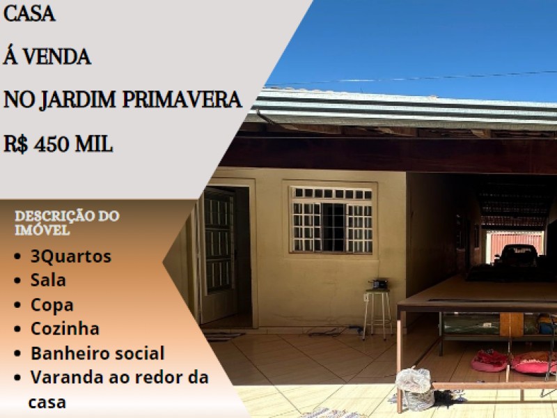 Ótima casa á venda no Jardim Primavera!