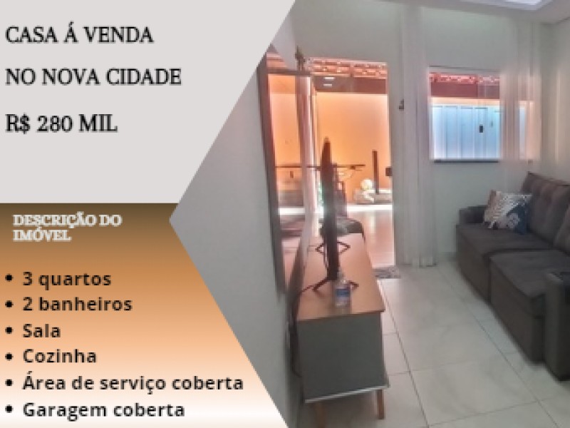 Linda casa á venda no Nova Cidade!