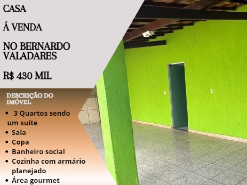 Linda casa á venda no Bernardo Valadares!