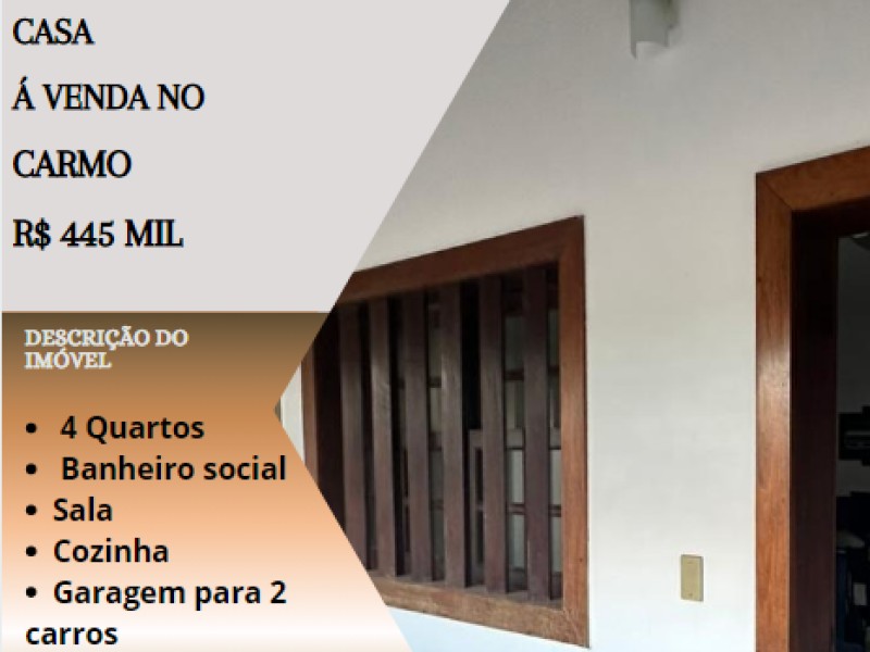 Ótima casa á venda no Carmo!
