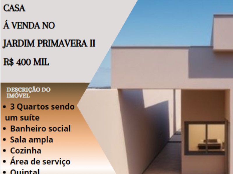 Linda casa á venda no Jardim Primavera ll !