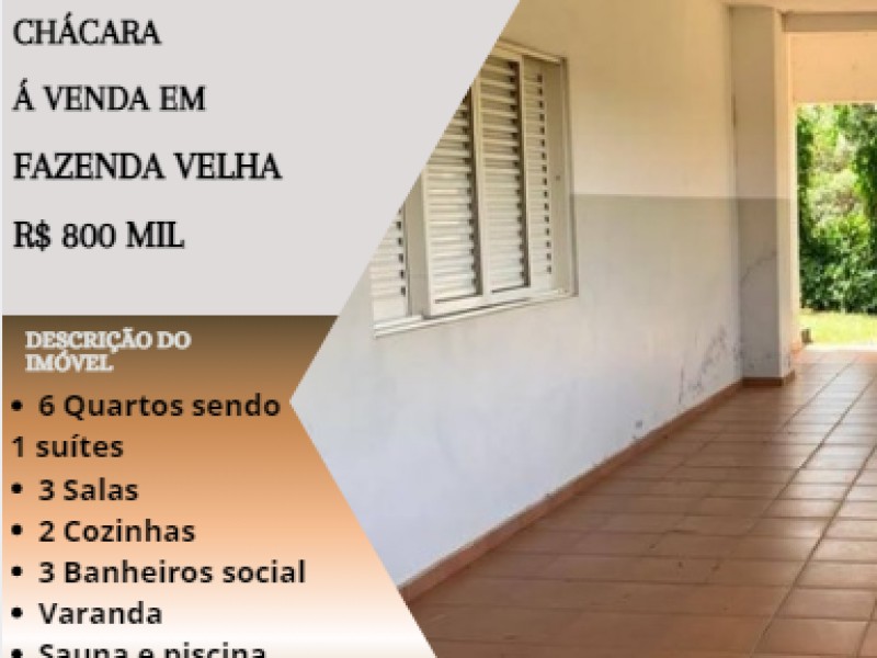 Linda chácara á venda em Fazenda Velha!
