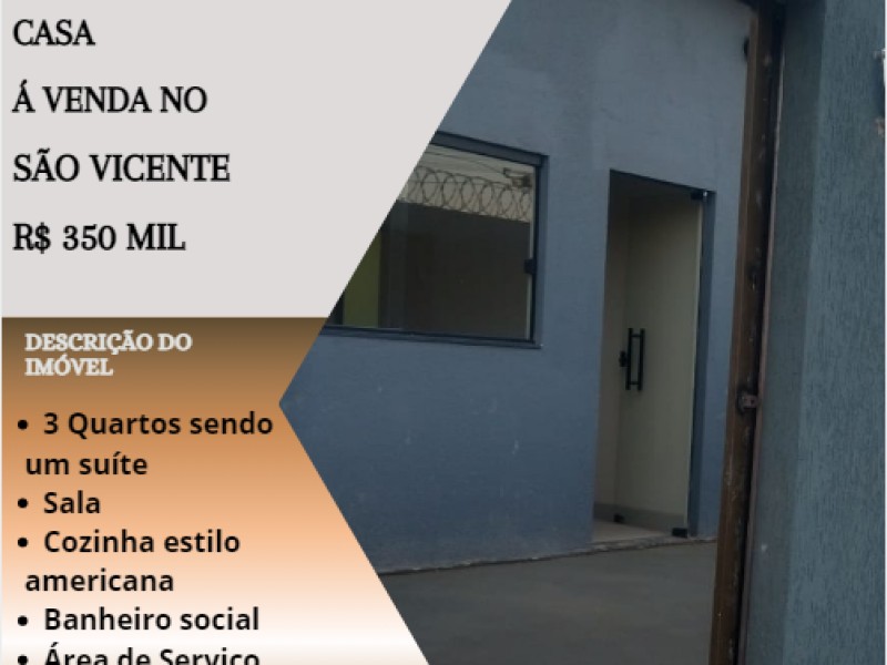 Linda casa á venda no São vicente!