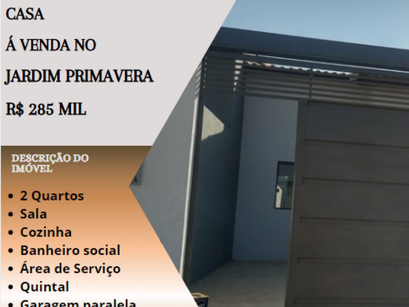 Linda casa á venda no Jardim Primavera!