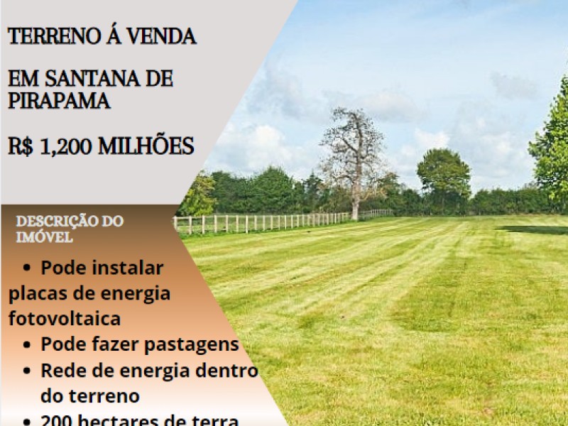 Excelente terreno á venda no Município de Santana de Pirapama!