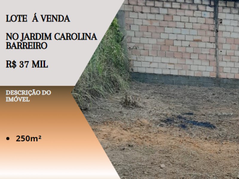 Ótimo lote á venda no bairro Jardim Carolina no Barreiro!
