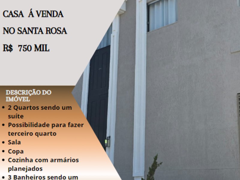 Linda casa á venda no Santa Rosa!