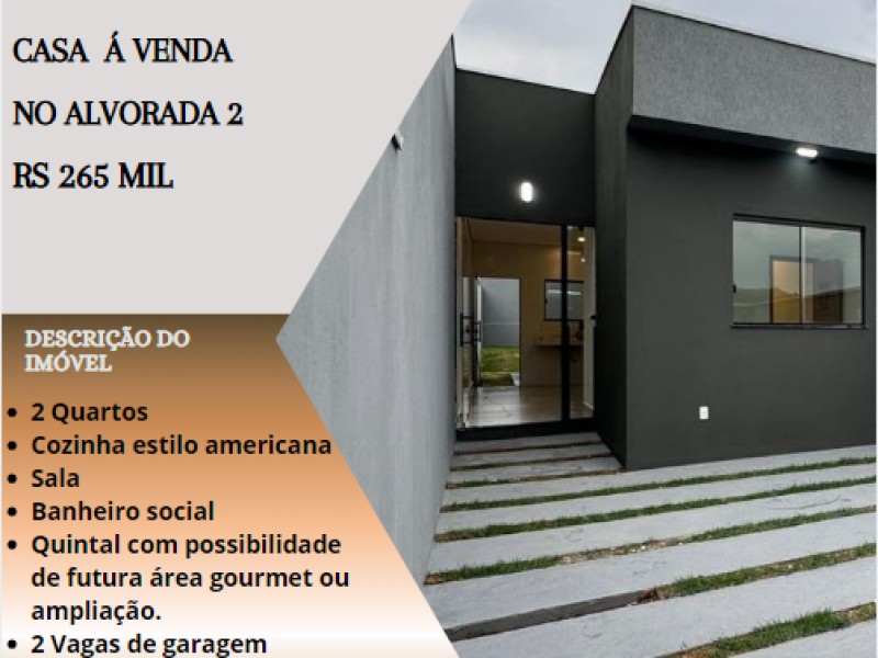 Linda casa á venda no Alvorada 2 ! 