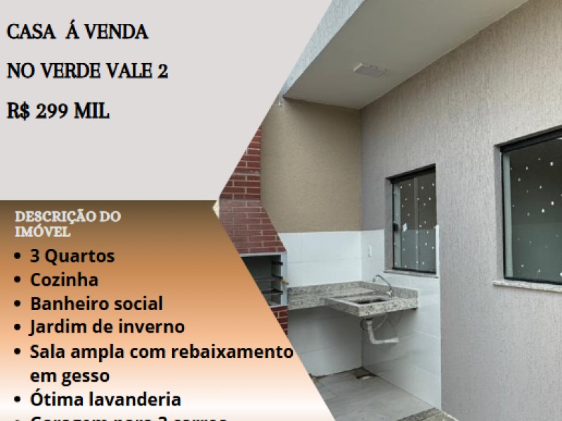 Linda casa á venda no Verde Vale 2!