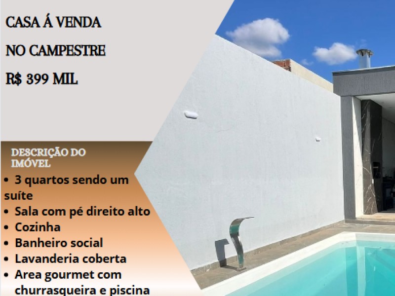 Linda casa á venda no Campestre!
