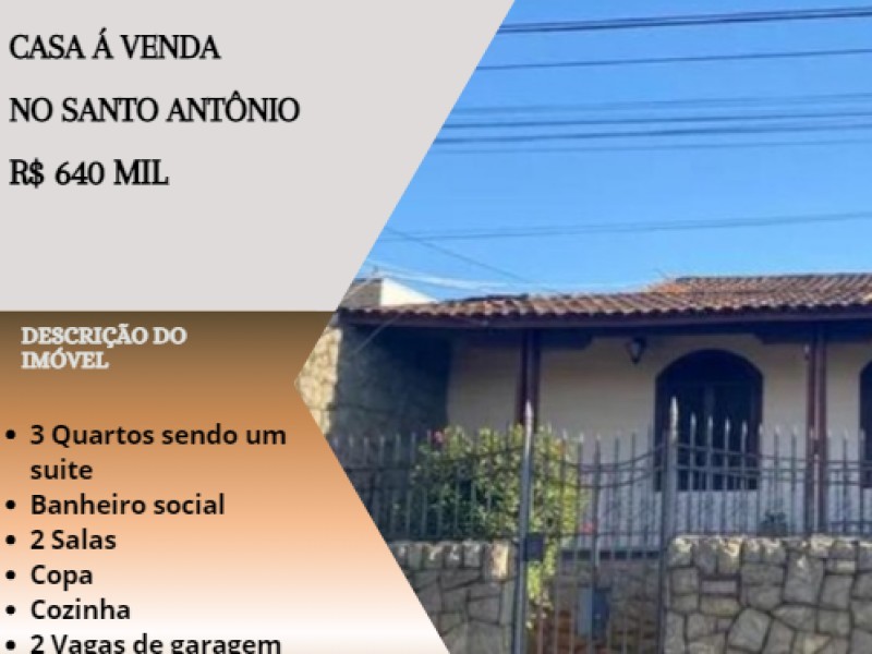 Excelente casa á venda no Santo Antônio!
