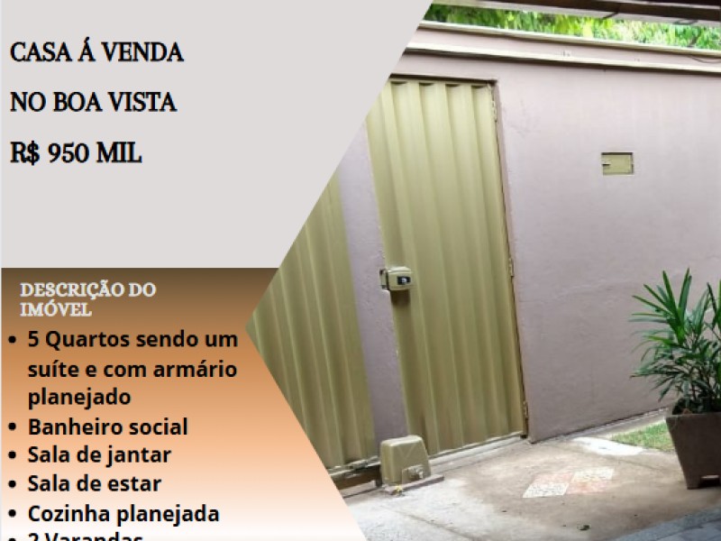 Excelente casa á venda no Boa Vista!