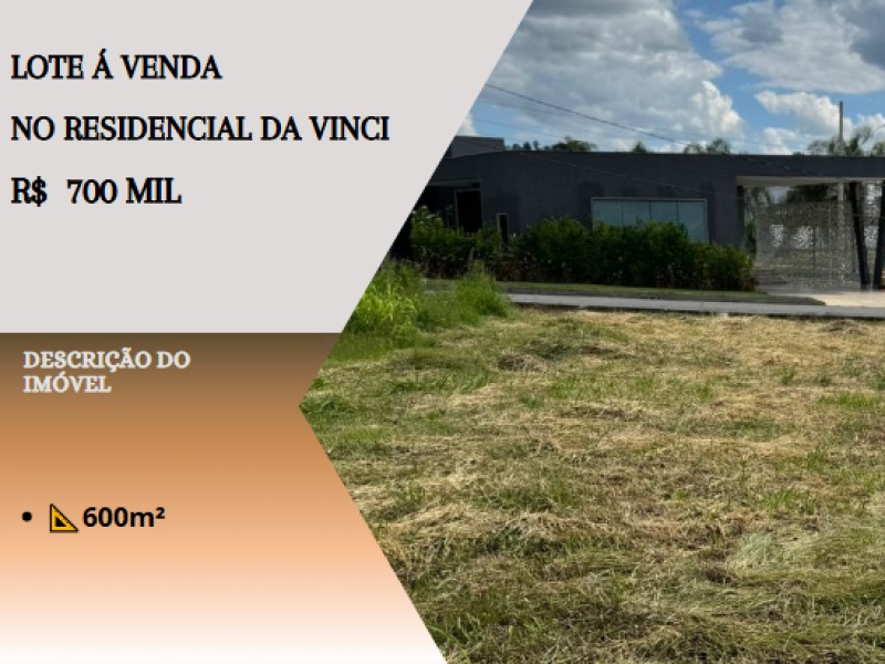 Excelente lote á venda no Residencial Da Vinci!