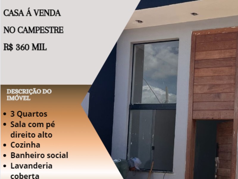 Linda casa á venda no Campestre!