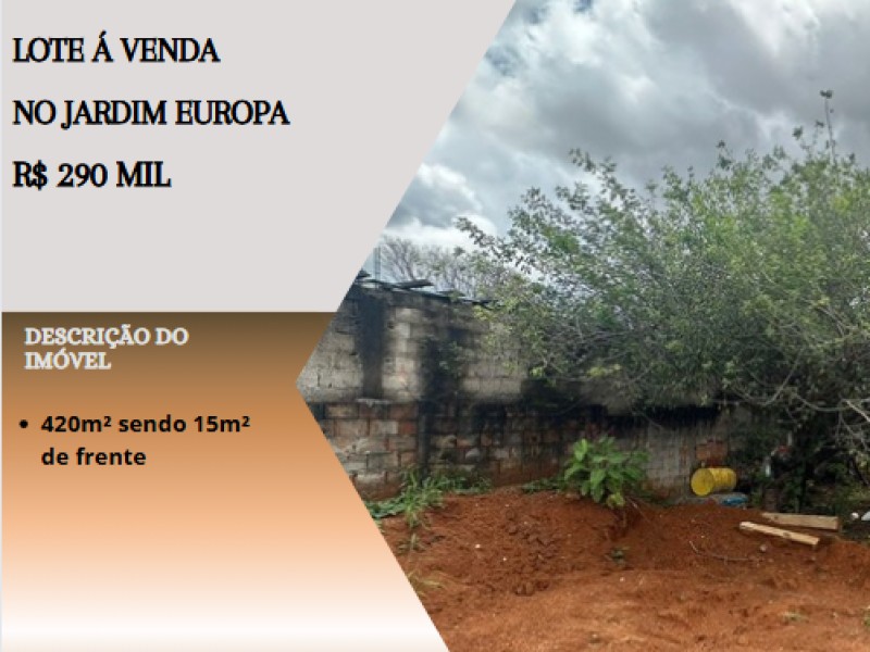 Ótimo lote á venda no Jardim Europa!