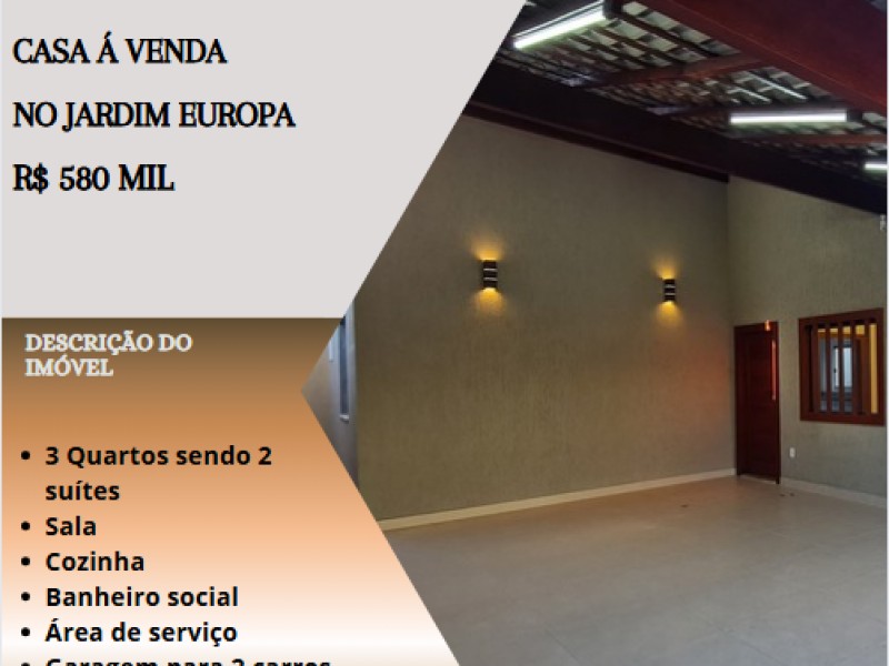 Ótima casa á venda no Jardim Europa!