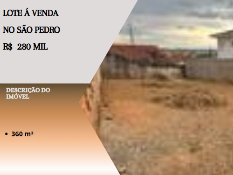 Ótimo lote á venda no São Pedro! 