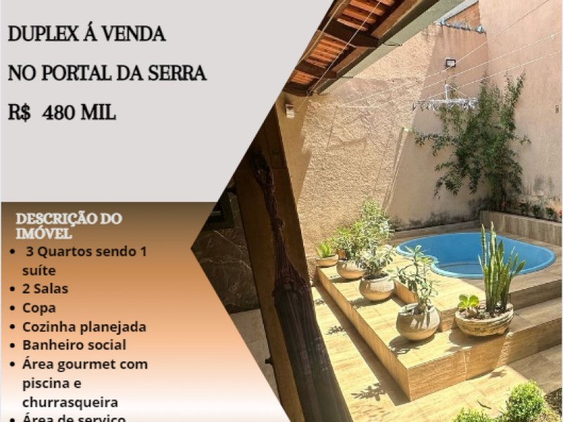 Excelente Duplex á venda no Portal da Serra!