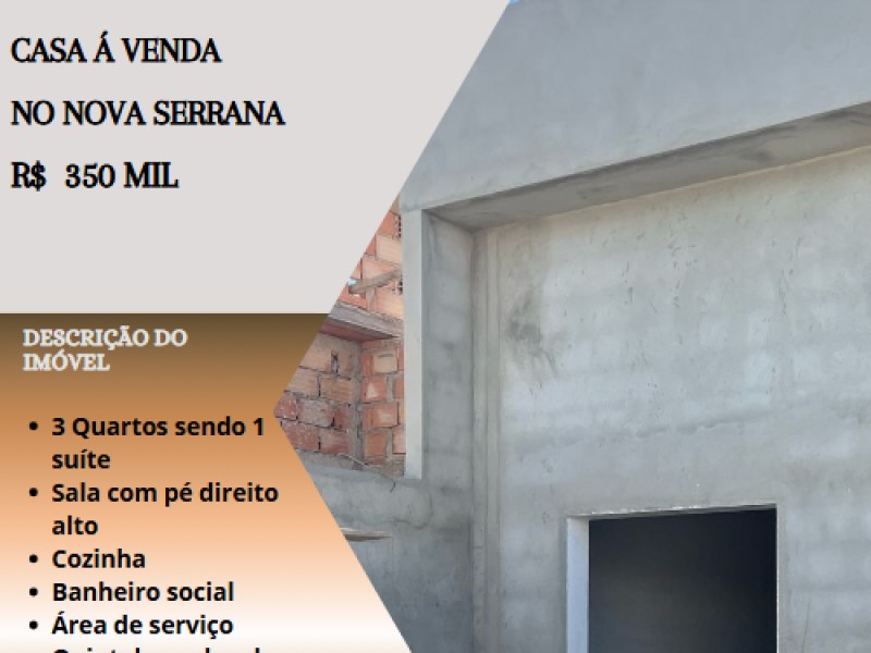 Linda casa á venda no Nova Serrana! 
