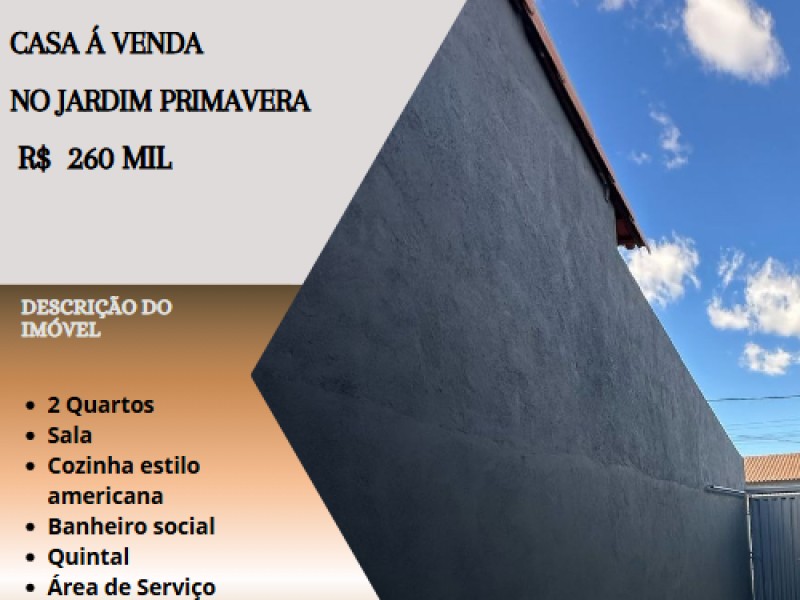 Ótima casa á venda no Jardim Primavera!