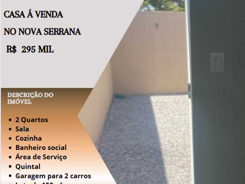 Linda casa á Venda no Nova Serrana! 