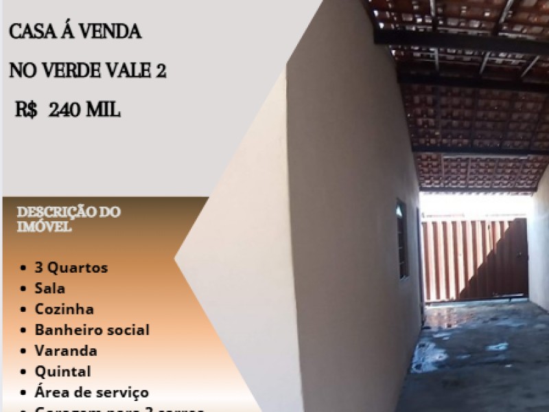 Ótima casa á venda no Verde Vale 2 !  