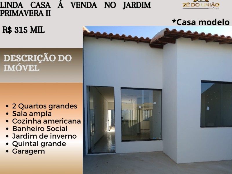 LINDA CASA Á VENDA NO JARDIM PRIMAVERA II