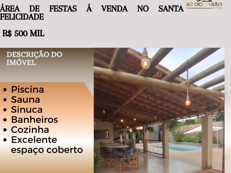 Excelente área de festas á venda no Santa Felicidade!!! 