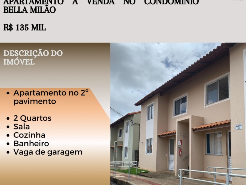 Excelente apartamento á venda no condomínio Bella Milão 
