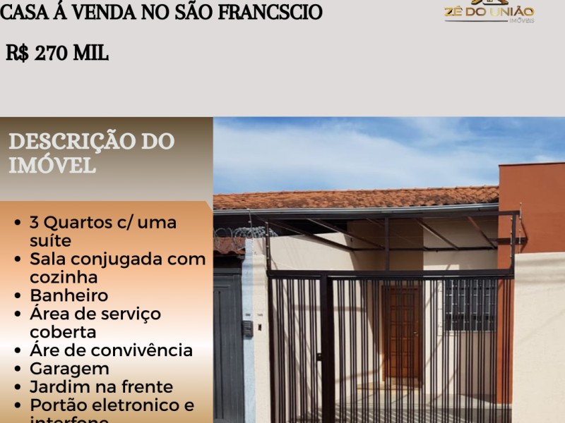 Otima casa á venda no São Francsico